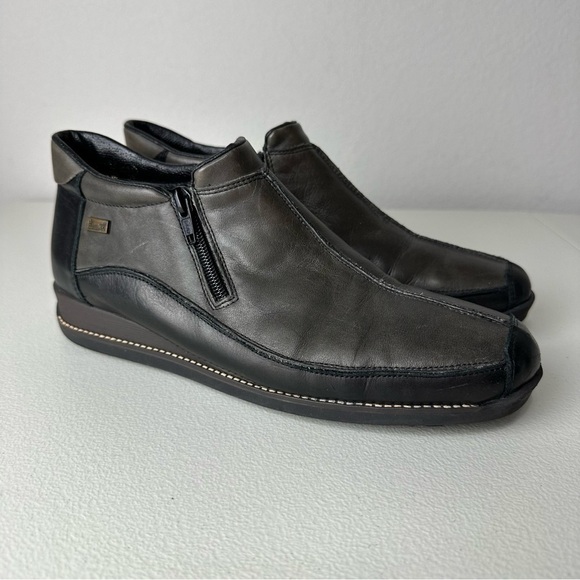 Rieker Gray Black Daphne Sherpa Wool Lined Ankle Booties Size 40 - Picture 1 of 8